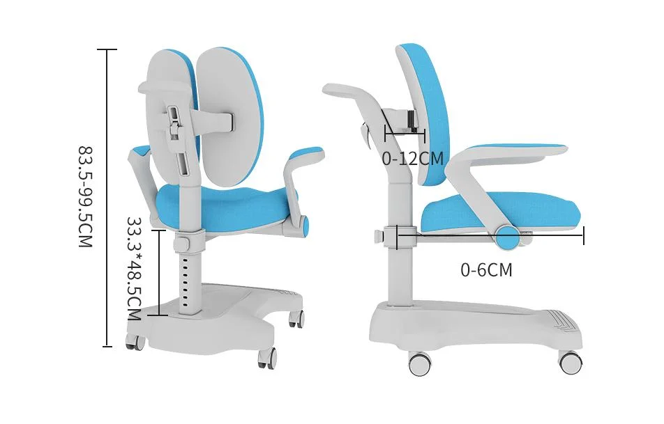 Kid Home Furniture Adjustable Children Study Chair Blue Color